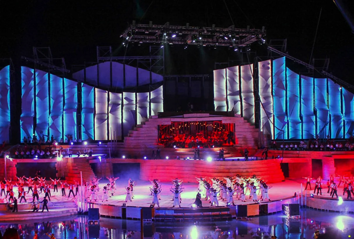 Vendimia large scale live spectacle audiovisual system